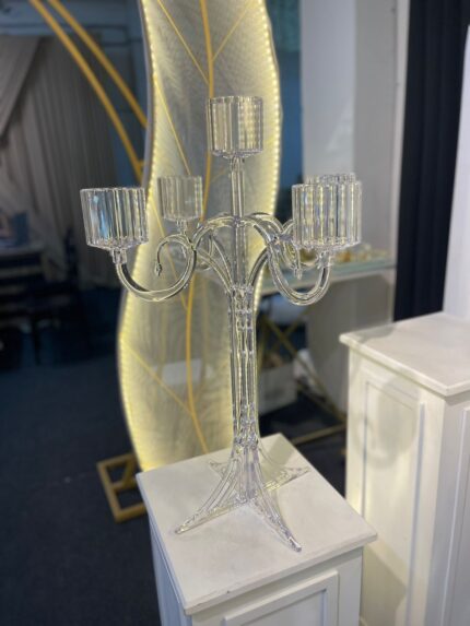 Şeffaf 5’Lİ FANUS ŞAMDAN MUMLUK PLEKSİ